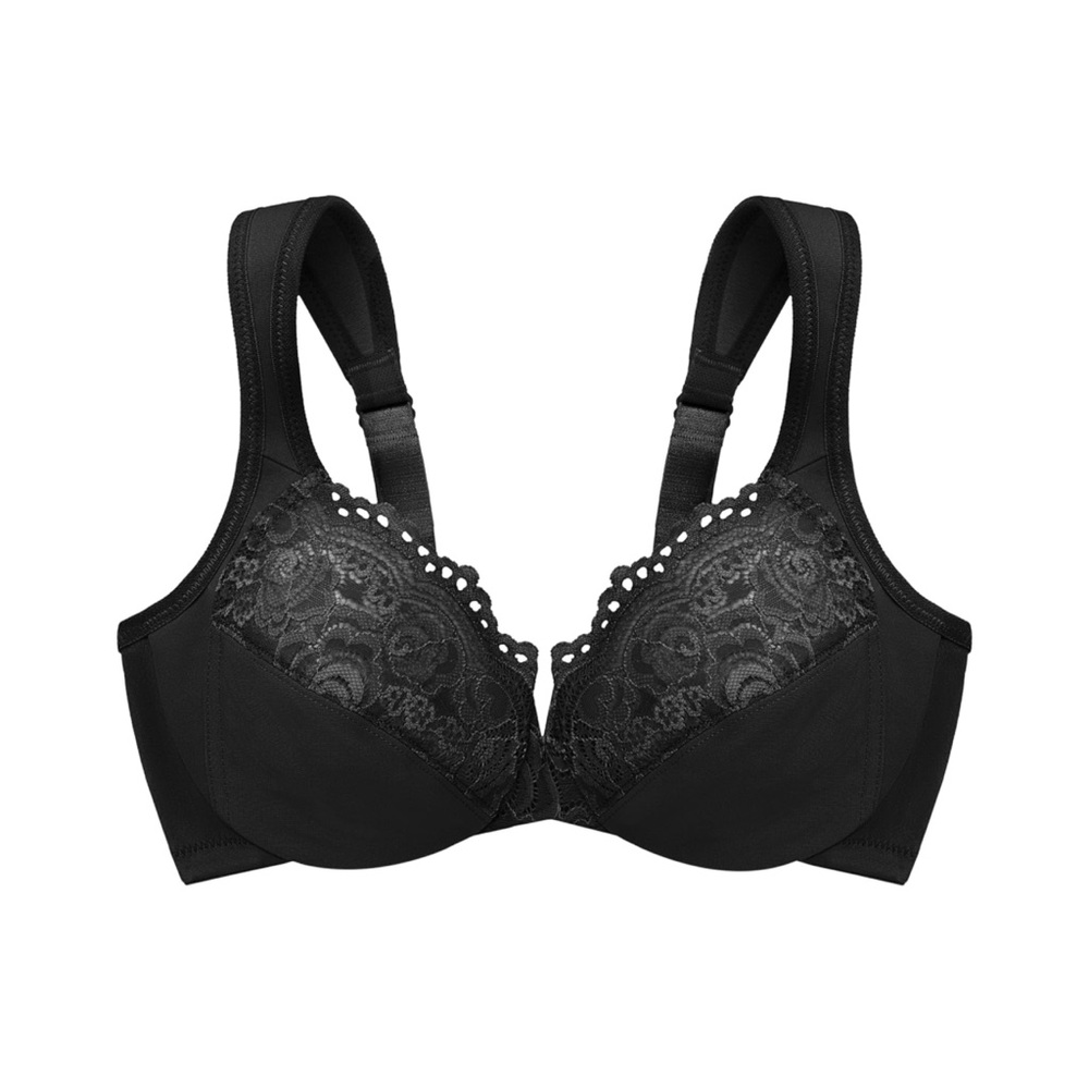 NWOT Glamorise Women's Plus Size Low Cut Wonderwire Lace Bra Underwire